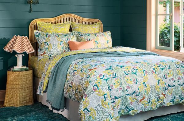 Teal and Gold Bedroom