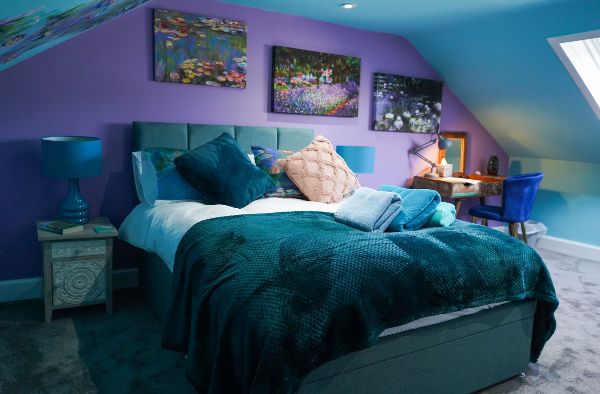 Teal and Purple Bedroom